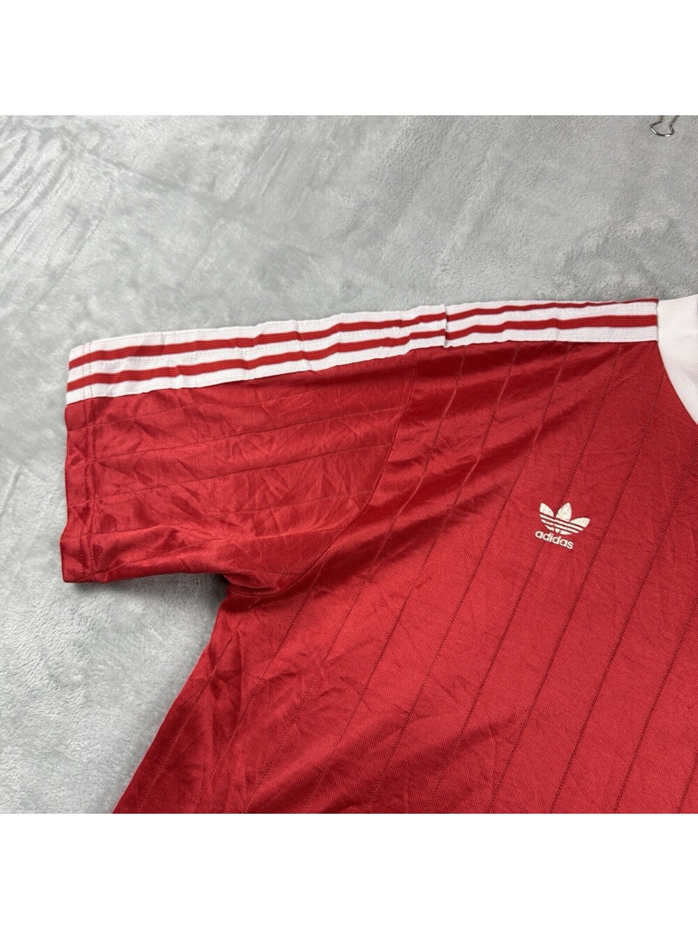 Vintage Adidas Originals Men’s XL Red White Trefoil Soccer Jersey Shirt USA Made - Picture 6 of 8